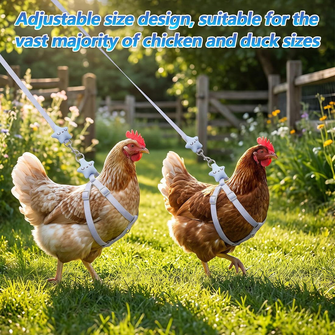 Xinjoduz 1 PCS Adjustable Comfortable Duck Chicken Harness and Leash