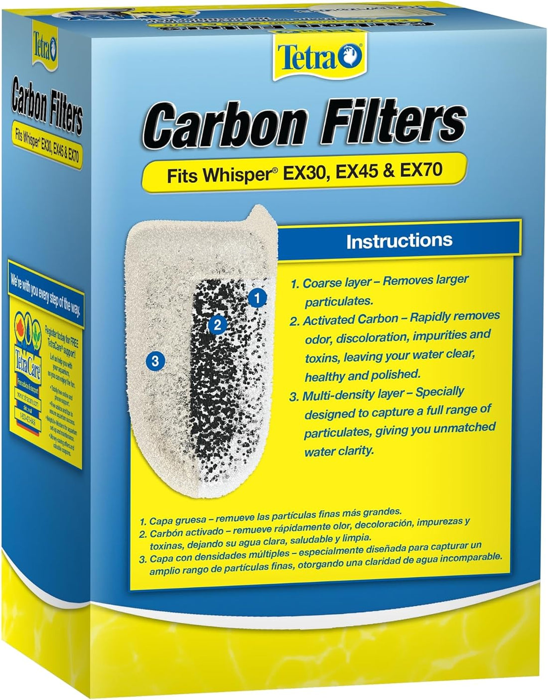 Tetra Whisper EX Carbon Large Round Filter Cartridges, 4 Count