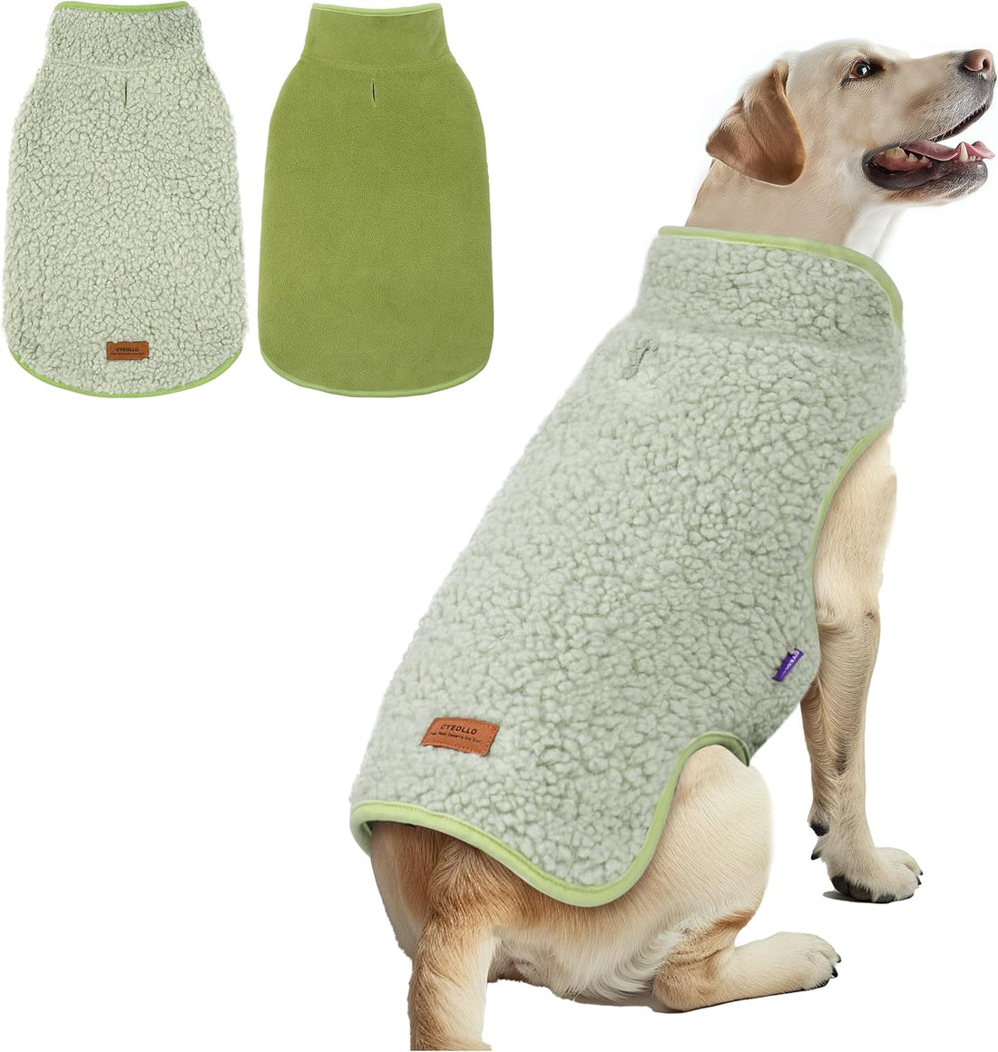 cyeollo Sherpa Dog Coat Reversible Dog Jackets for Small Dogs, Pink, S