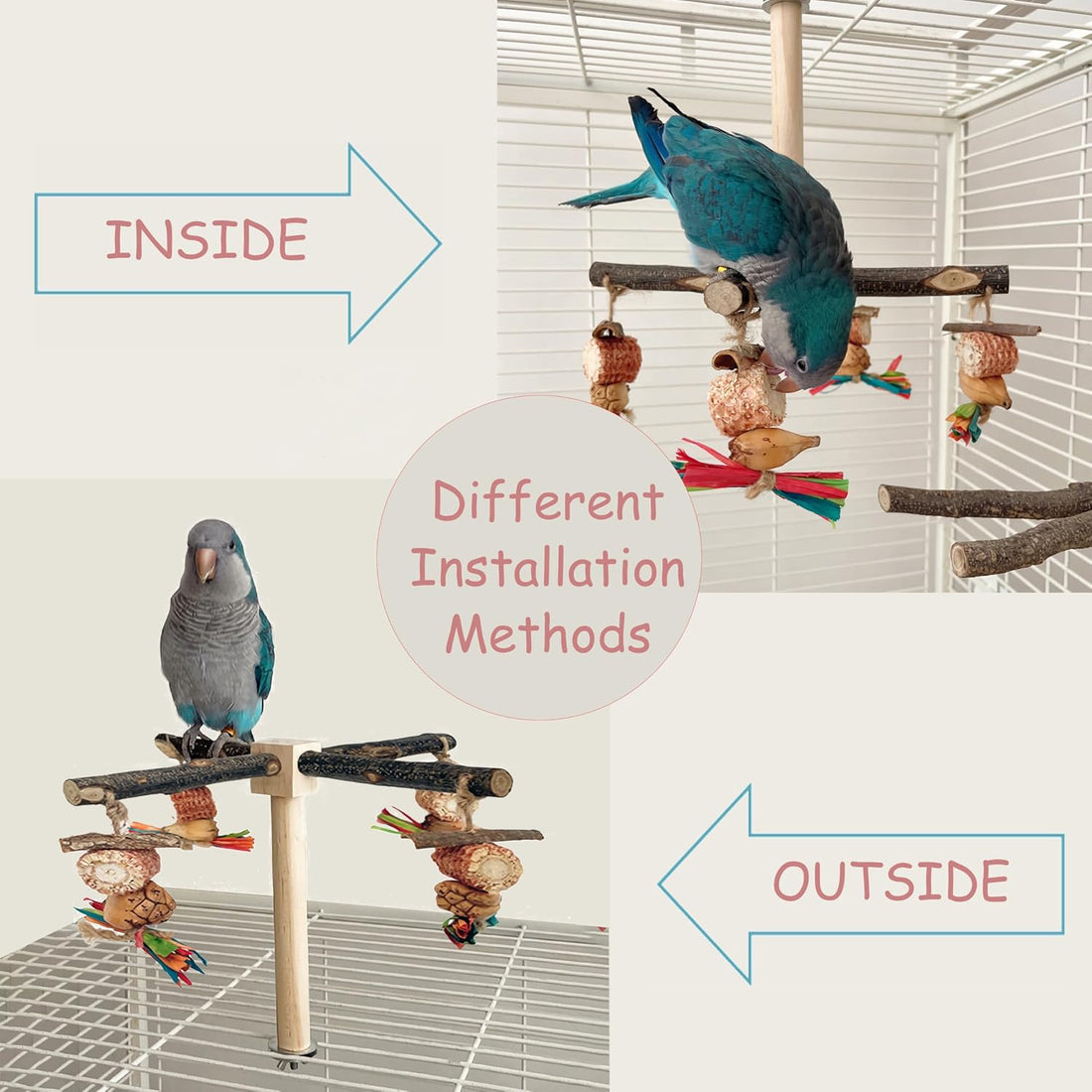 360° Rotating Bird Perch Toy for Small Birds, 1 Pack