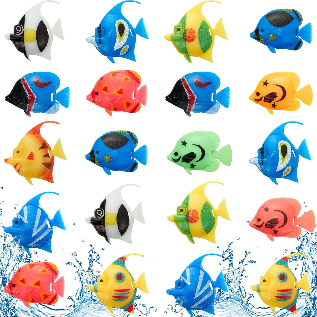 Weewooday 20 Pcs Artificial Moving Fishes Plastic