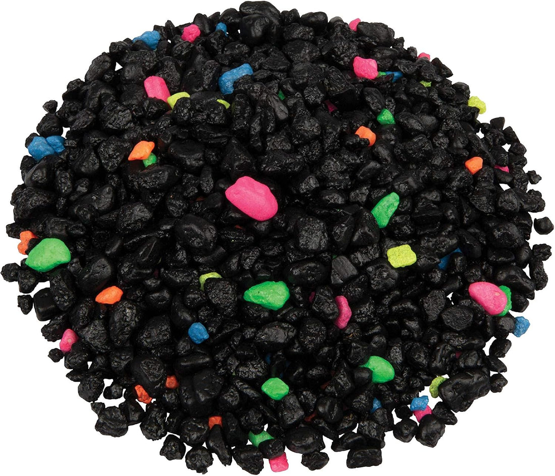 GloFish Aquarium Gravel, Black With Fluorescent Accents