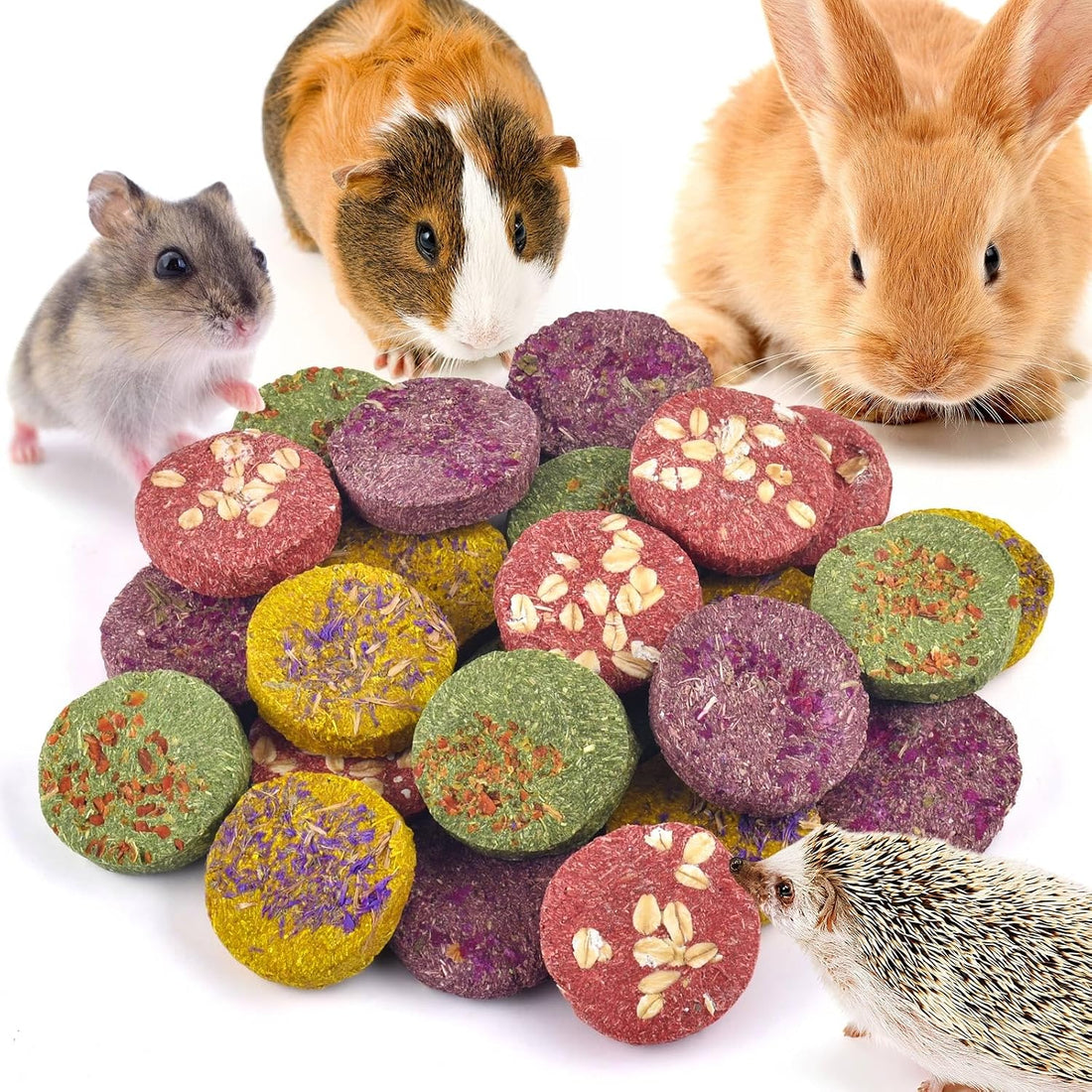 ERKOON Treats Rabbit Toys, 100% Edible Premium Timothy Hay Chew