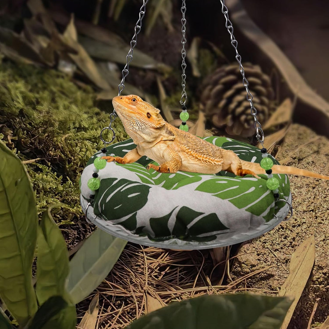 11.8in Reptile Bed，Reptile Hammock Swing Hanging Bed, Lizard Swing Toy