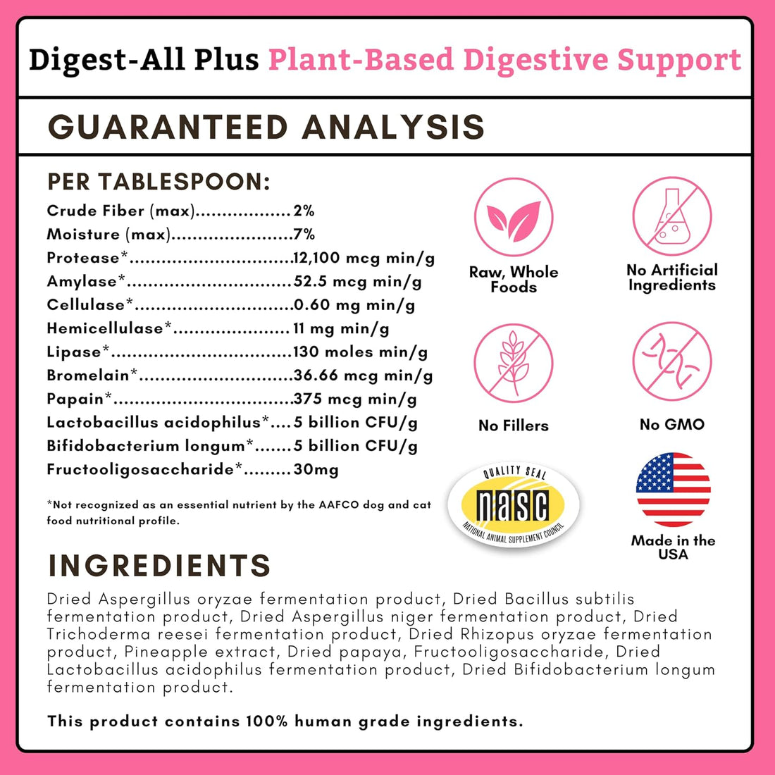 Probiotics for Dogs and Cats with Prebiotics, 4 Oz
