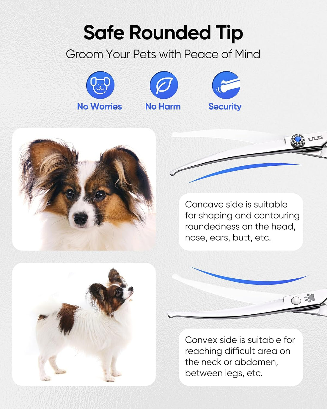 ULG Curved Dog Shears for Grooming