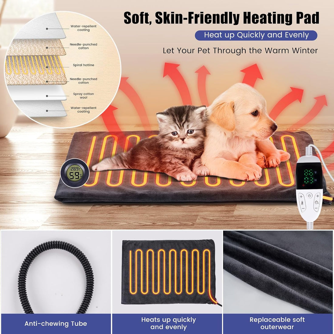 Puppy Incubator with Heating and Oxygenator, Incubator for Puppies 85L