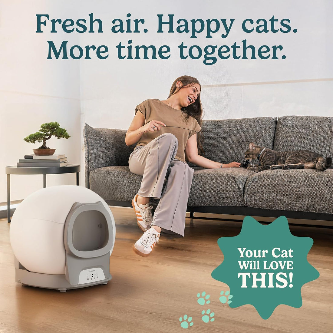 Petcove PurrTek Automatic Litter Box Self Cleaning 5GHz Wi-Fi