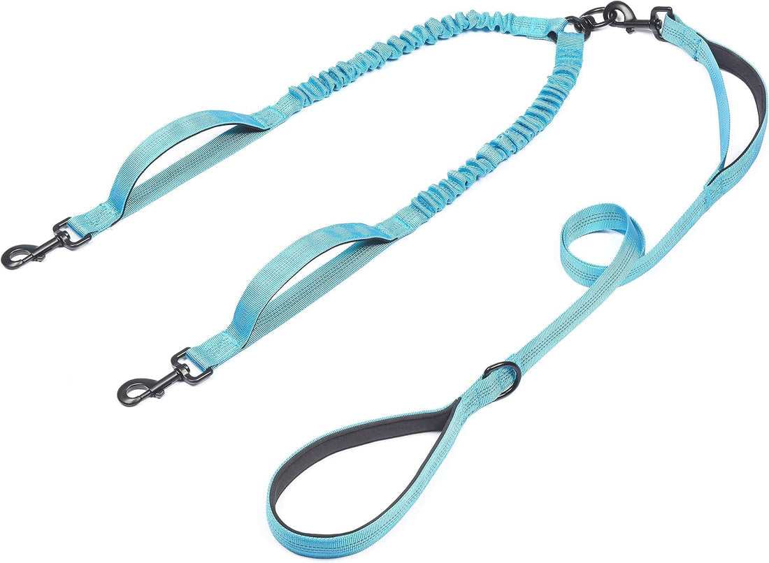 iYoShop Double Dog Leash with 3 Extra Traffic Handles, 15-120 lbs
