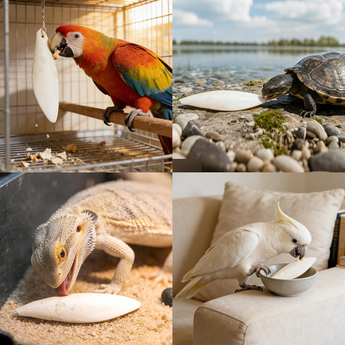 Amzey 12 Pack Cuttlebone for Birds