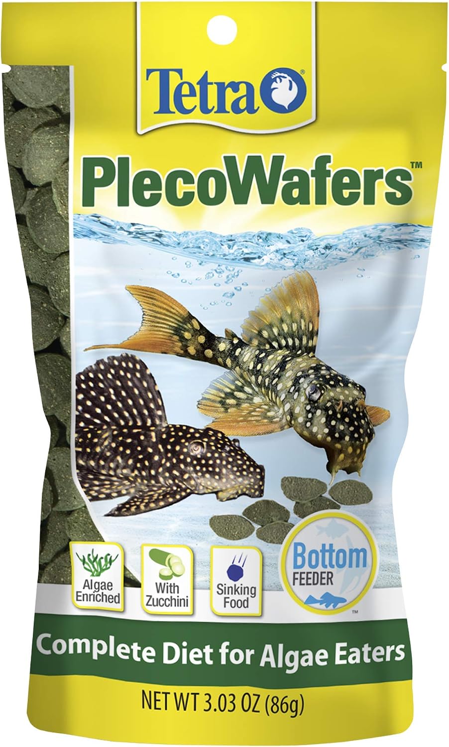 Tetra PlecoWafers Fish Food for Algae Eaters, 3.03 oz