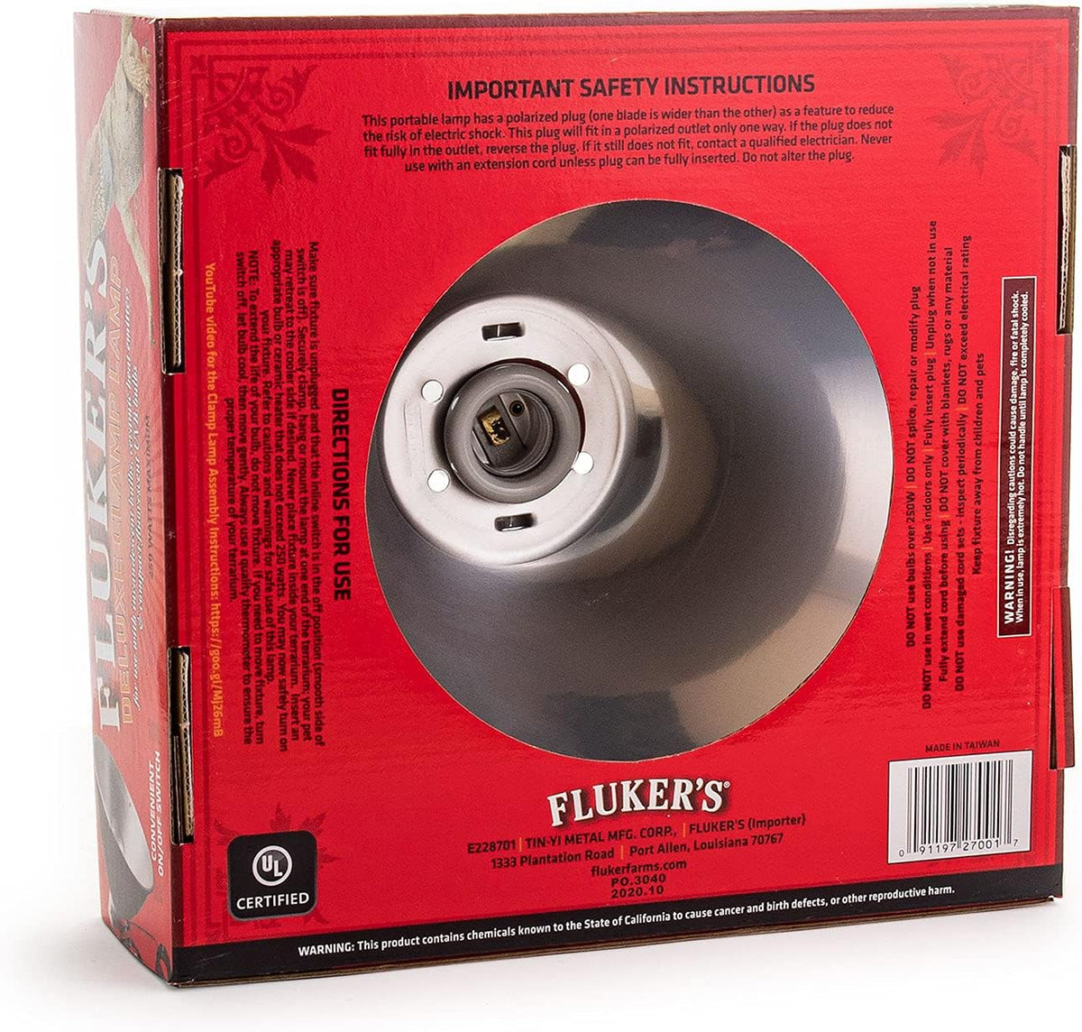 Fluker's Repta-Clamp Lamp, Heavy Duty Clamp Light For Reptile Tanks