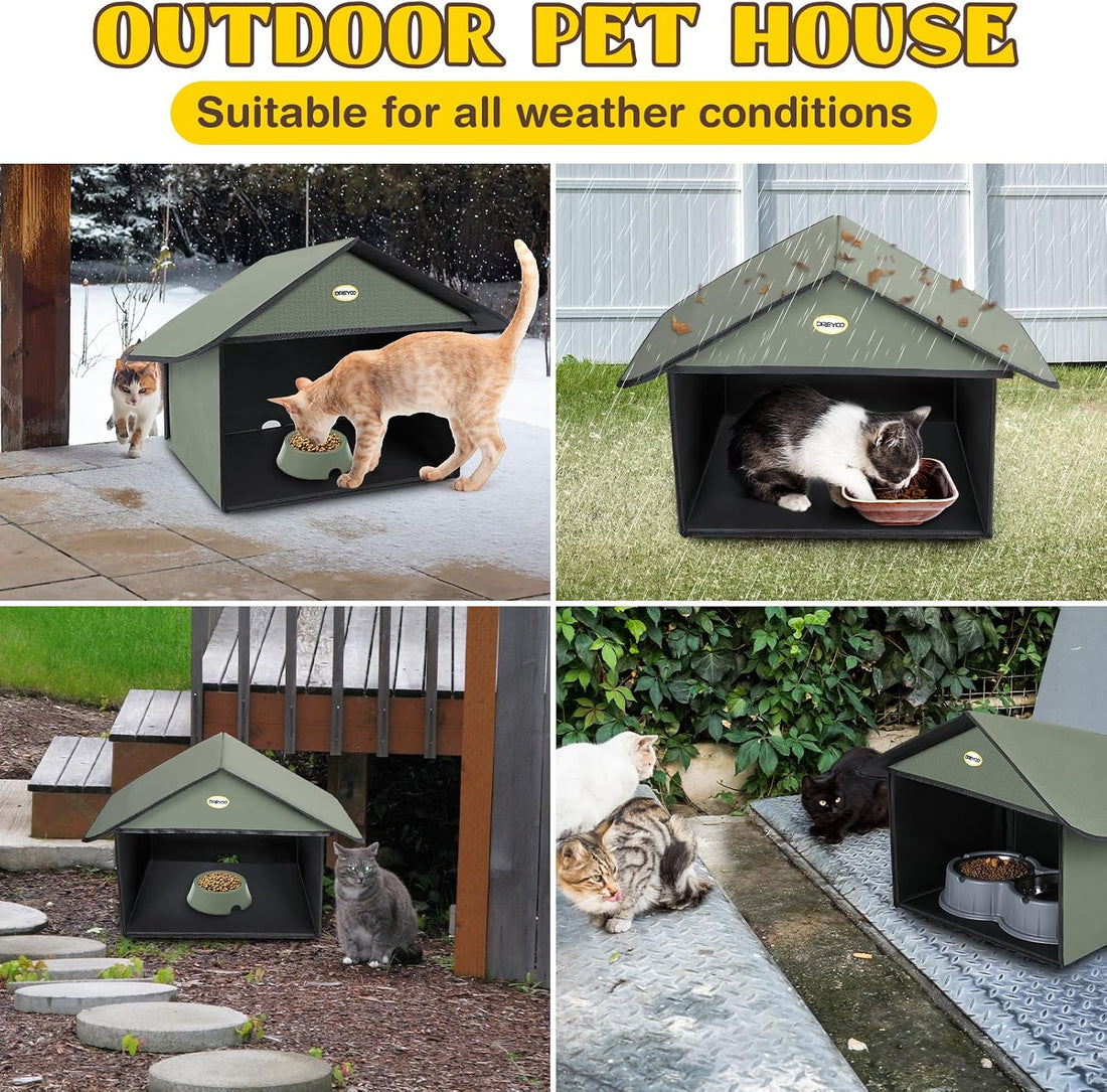 Dreyoo Outdoor Cat Feeding Station for Food & Water
