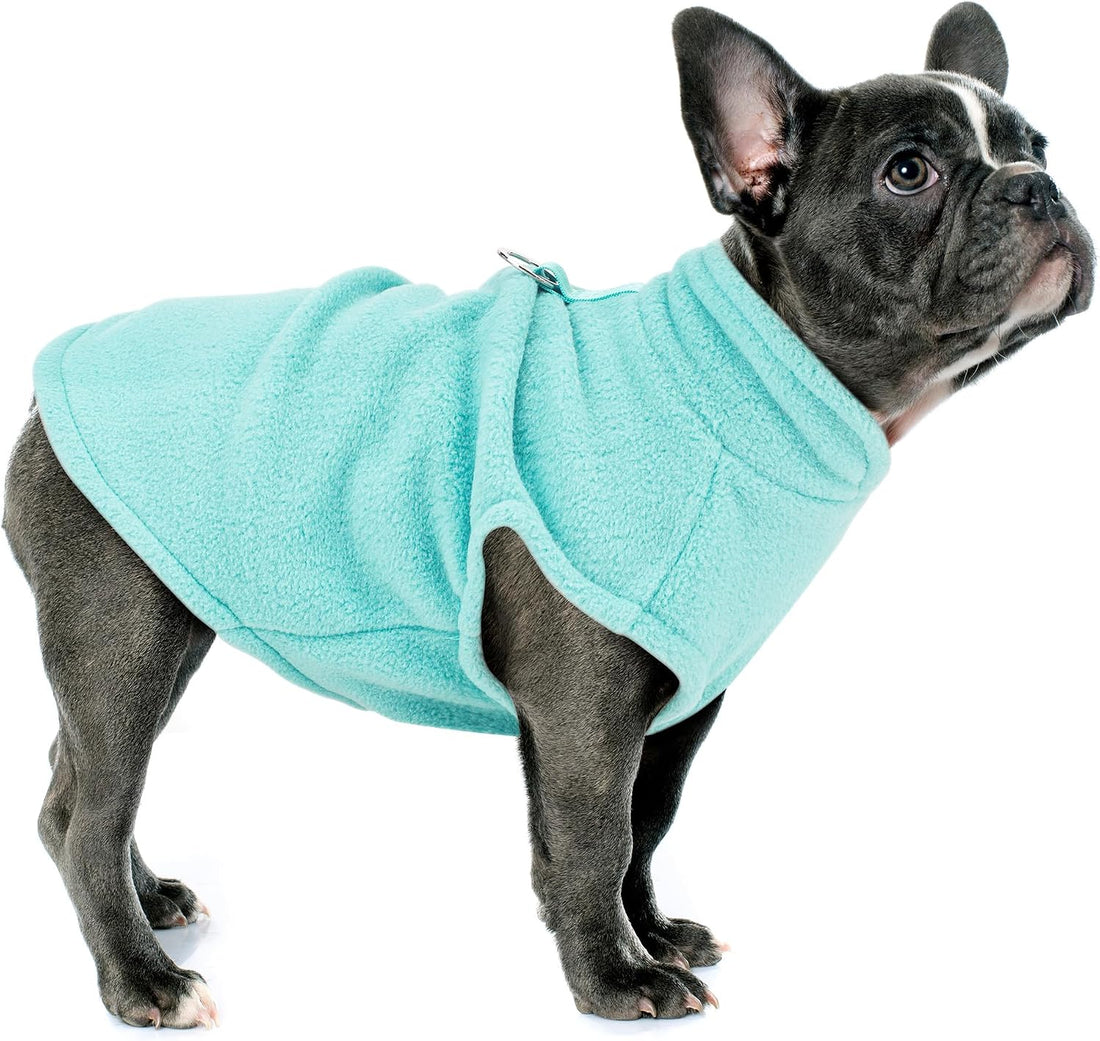 Sleeveless Vest Polyester Dog Jacket Tank Top Leash Ring Turquoise M