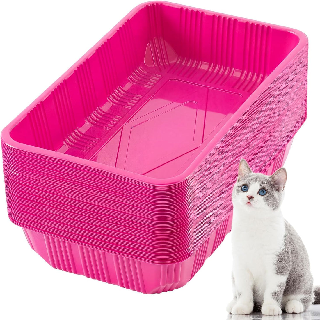 Tessco for You 60 Pack Disposable Litter Boxes for Cats