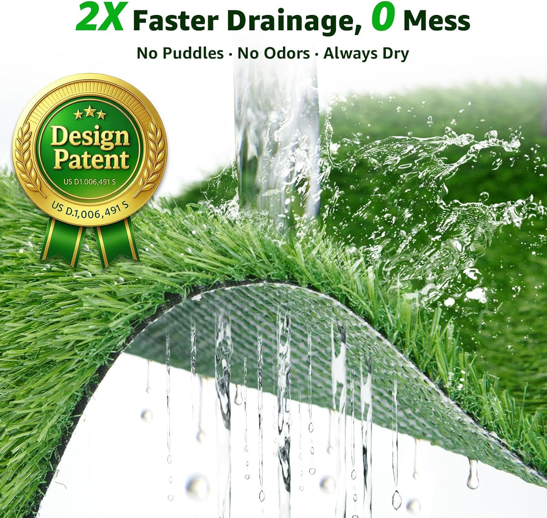 Grass Pee Pads for Dogs Potty 20"x 25", 2 Pack Artificial Grass Patch
