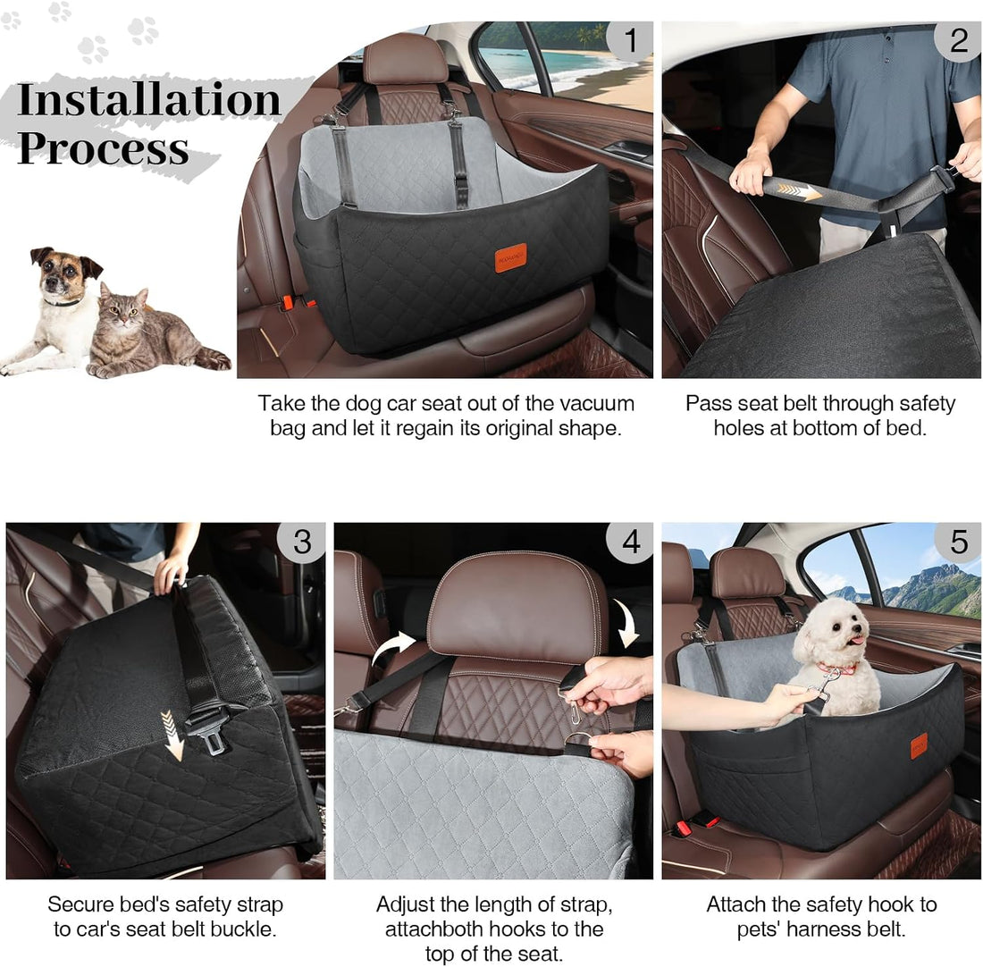 Wooaidagg Dog Car Seat for Medium & Large Dogs Up to 55lbs