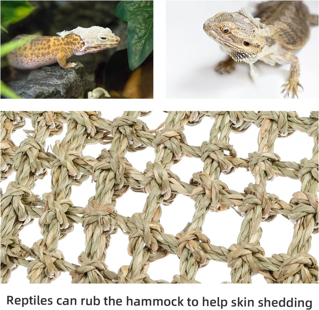 Niteangel Bearded Dragon Seagrass Hammock: Triangle 17'' x 12.5''