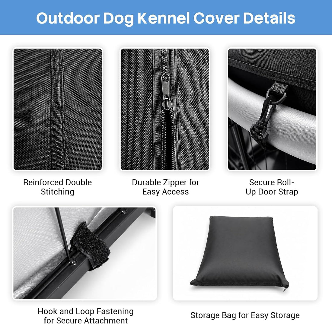 ROOMTEC 8 x 4 FT Outdoor Dog Kennel Cover, Full Side Cover