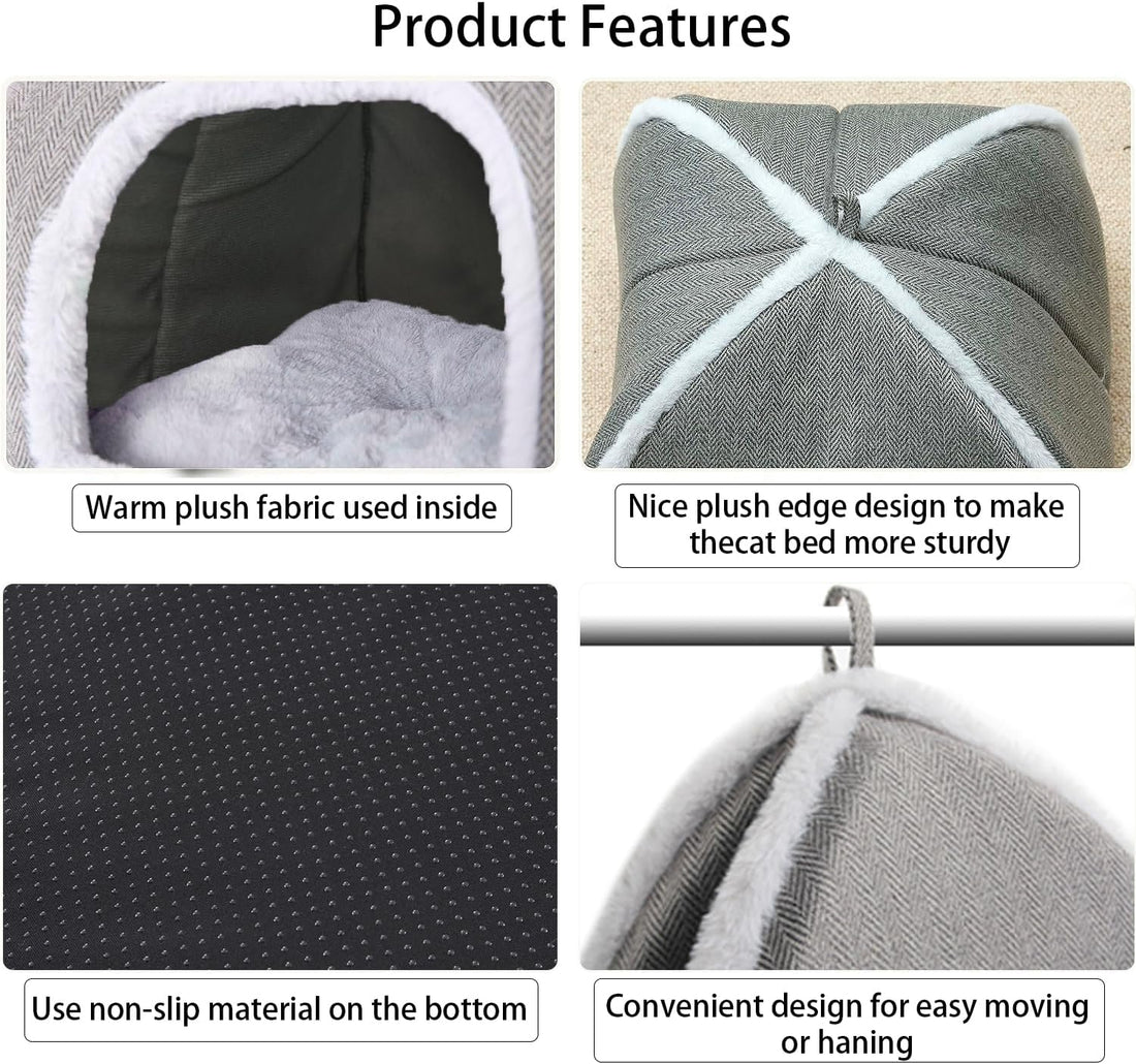 Cat Beds for Indoor Cats-Cat Bed Cave House Tent for Kittens