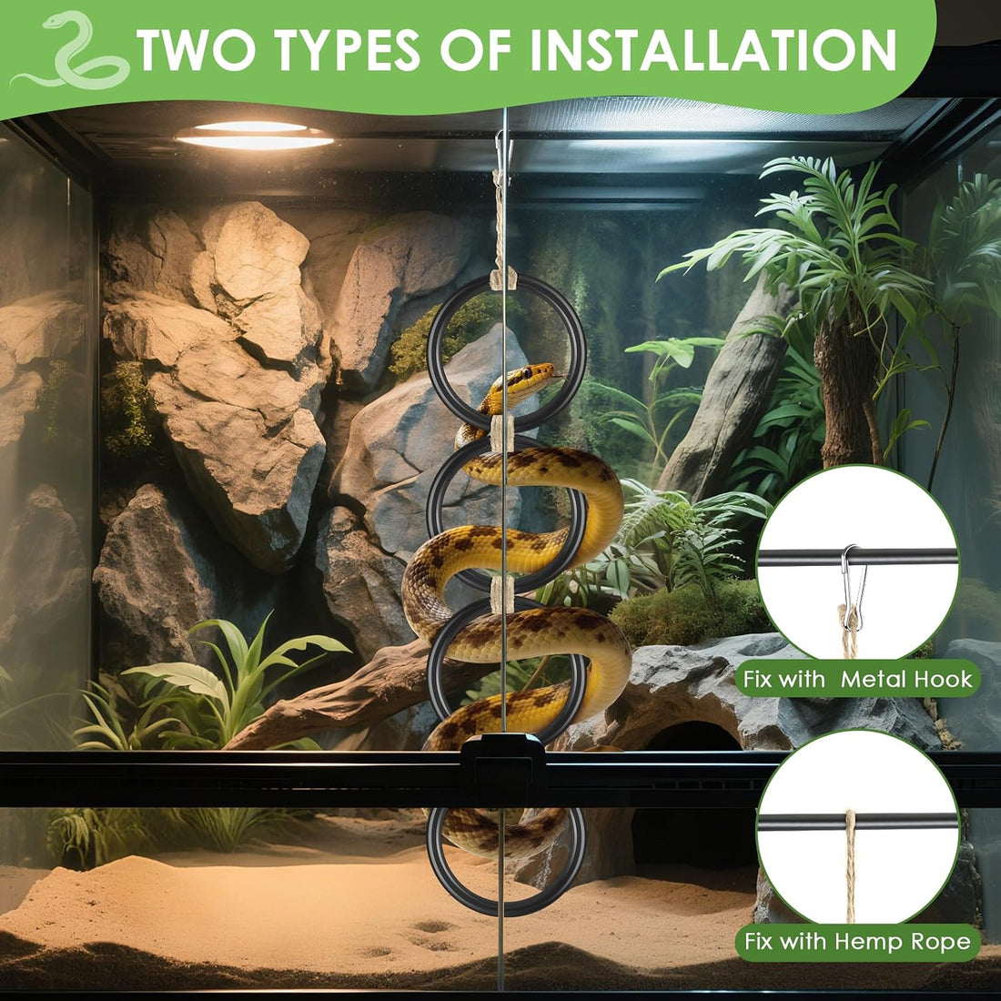 DBNESS Snake Climbing Rings, Ball Python Enclosure Enrichment Ring