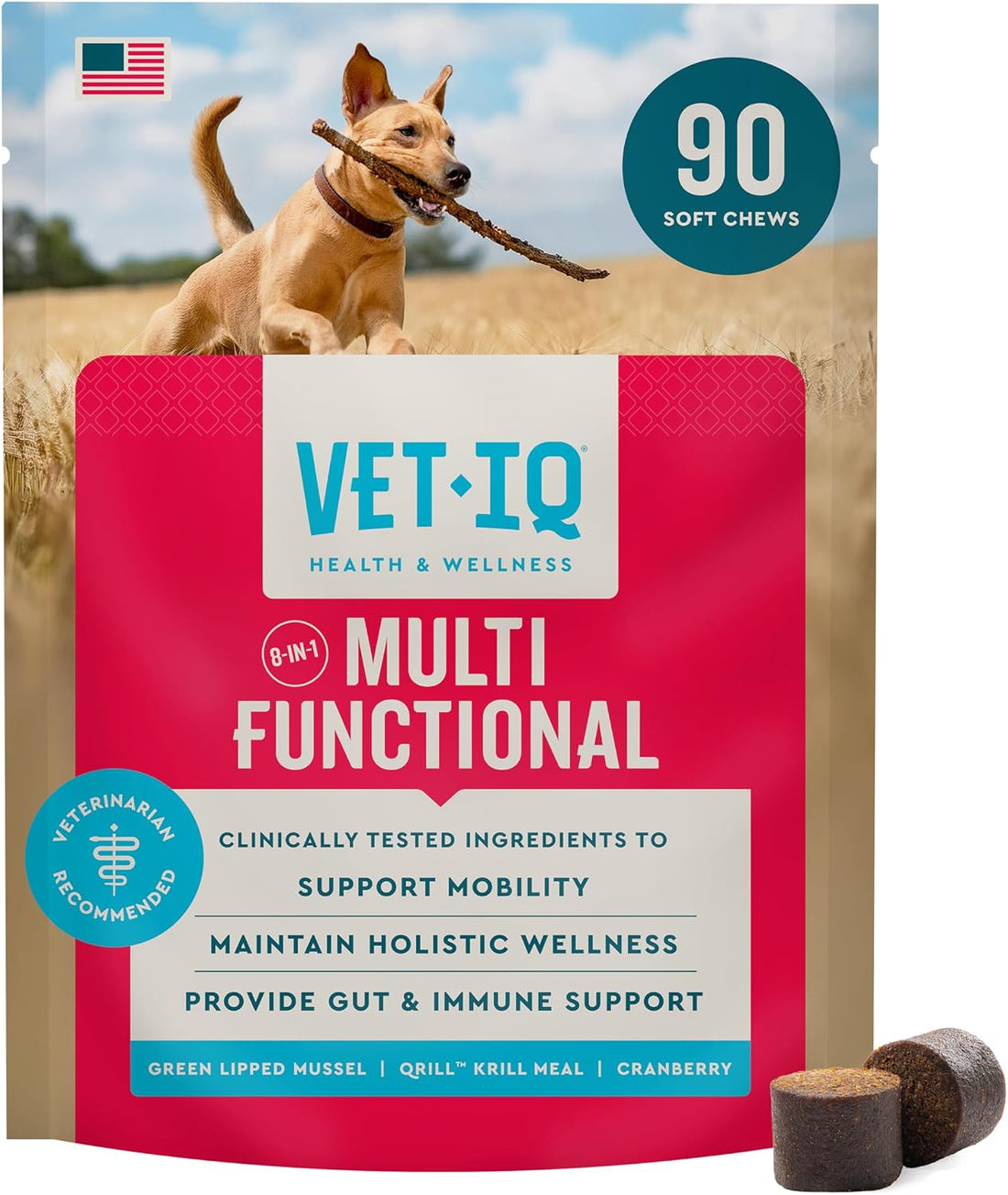 VetIQ 8-in-1 Multifunctional Dog Supplement Chews, 90ct