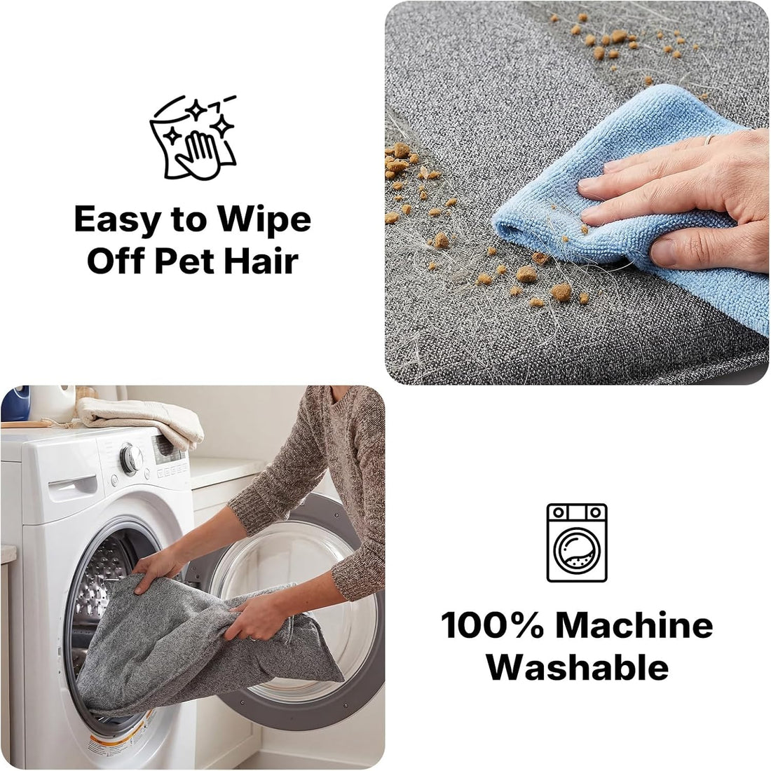 Veehoo Chew Proof Dog Crate Pad, Indestructible Dog Bed Crate Mat