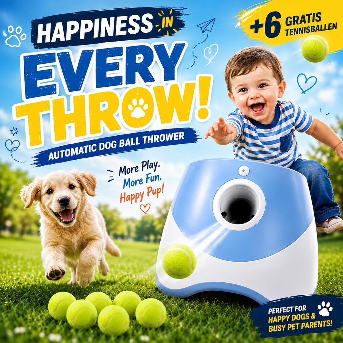 Automatic Dog Ball Launcher, Dog Ball Throw Launcher