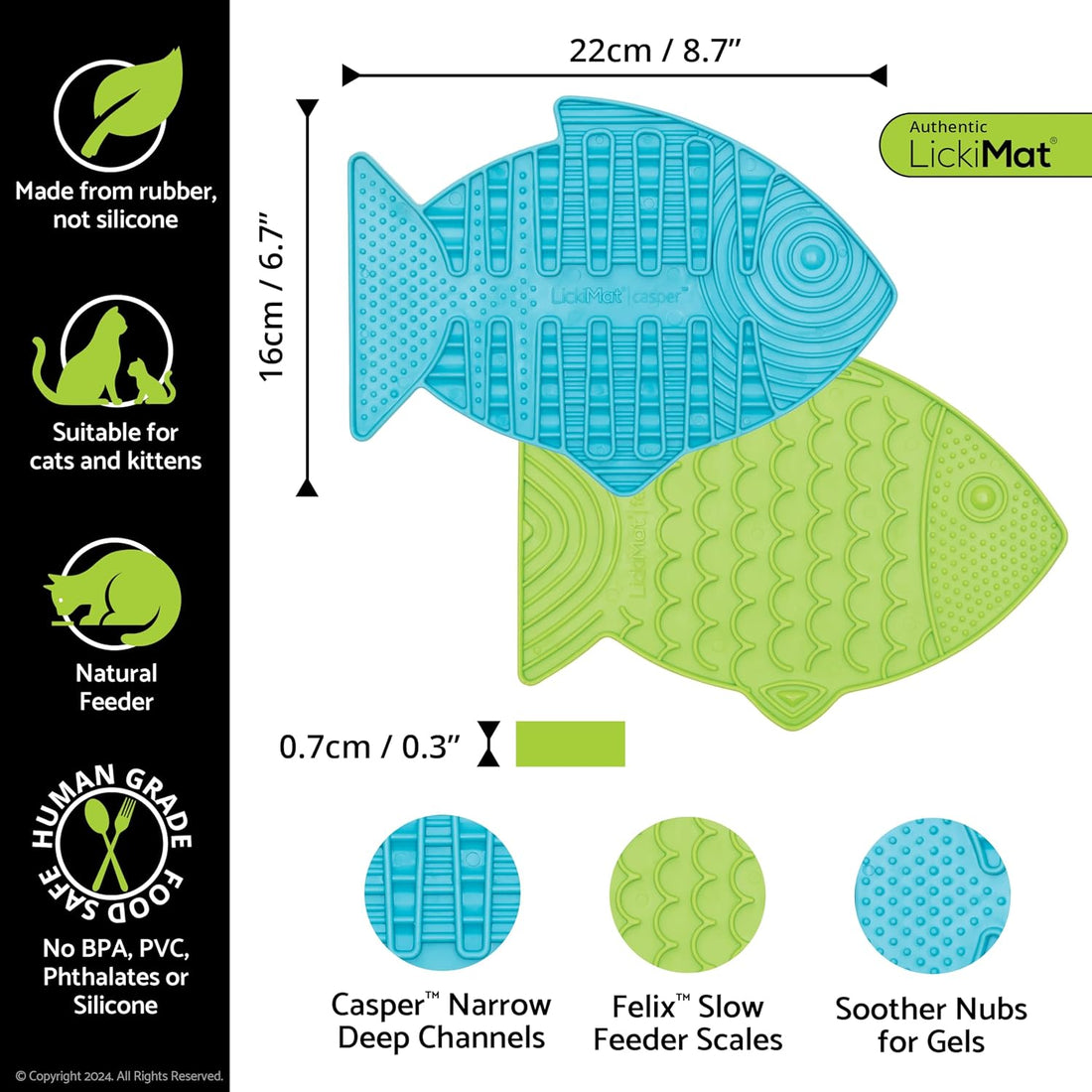 LickiMat Fish-Shaped Cat Slow Feeders Lick Mat