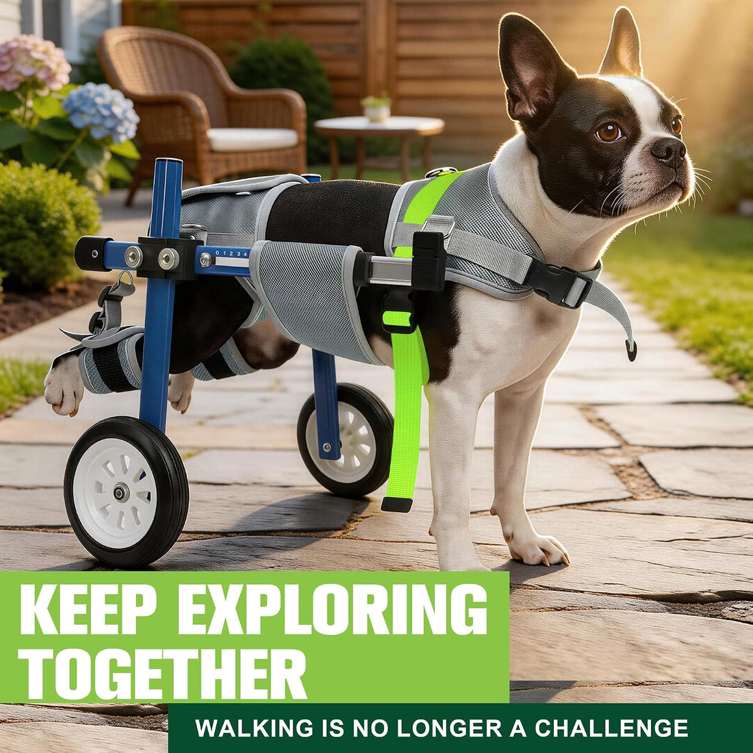 Lightweight and Adjustable Dog Wheelchair for Back Legs XXS