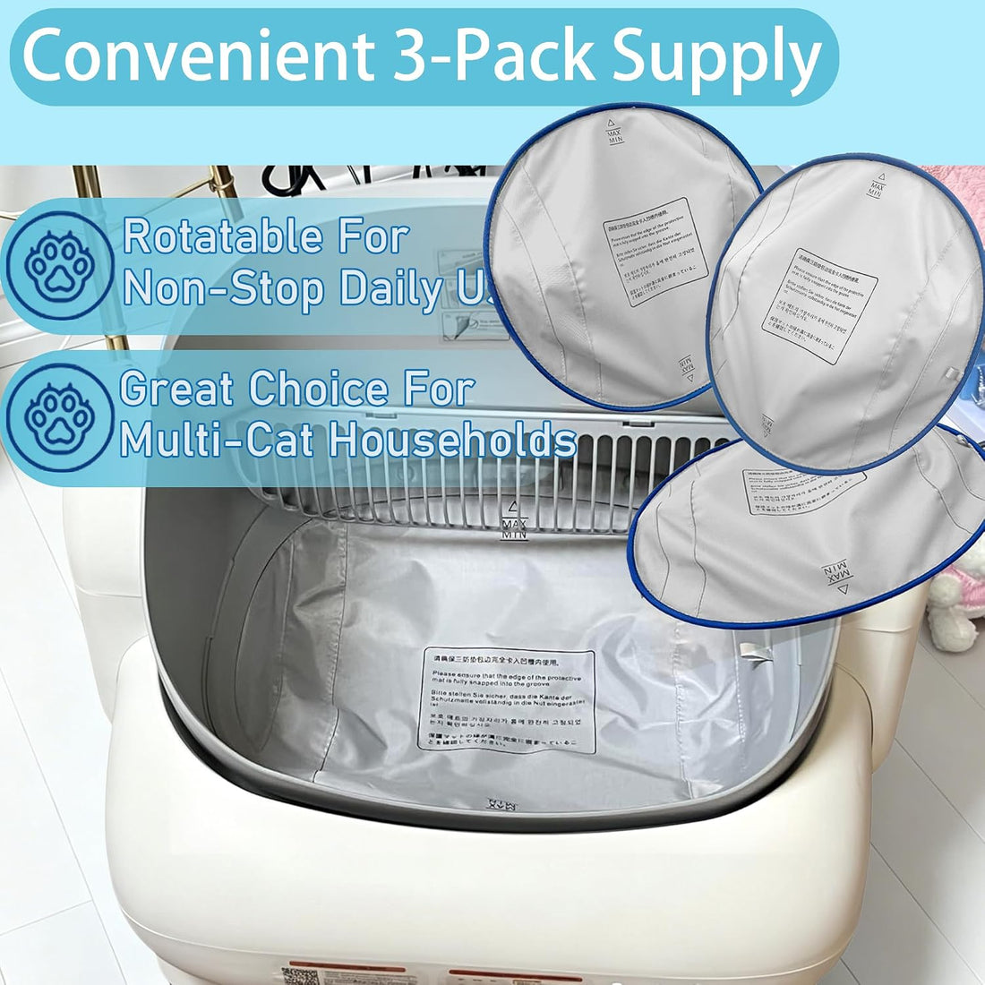 Cat Litter Box Liners for PARUUNTYS Self Cleaning Litter Box