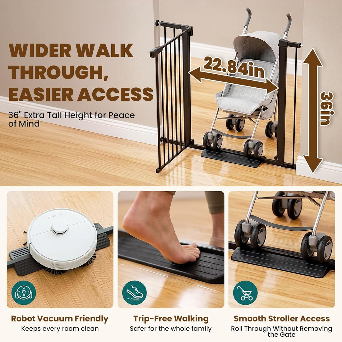 Mumeasy 36" High Extra Tall Dog Gate