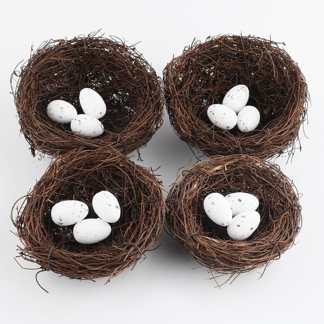 6Pcs 12" Large Artificial Bird Nests with Eggs for Crafts,Handmade