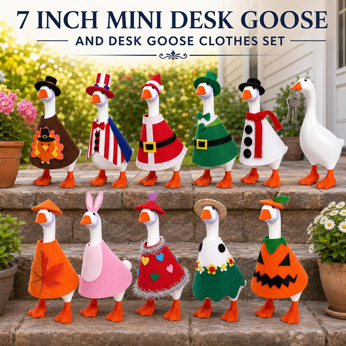 10PCS Mini Desk Outfits Includes 7 Inch Statue Desktop Accessories