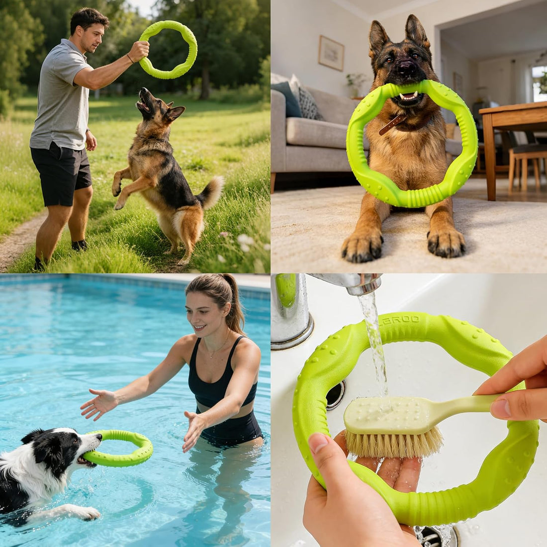 LaRoo Dog Ring Toy, Durable Soft Flying Disc for Throwing Catching