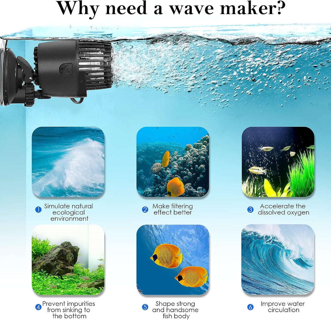AQQA Aquarium Wave Maker for 80-285 Gallon, Fish Tank Powerhead Pump