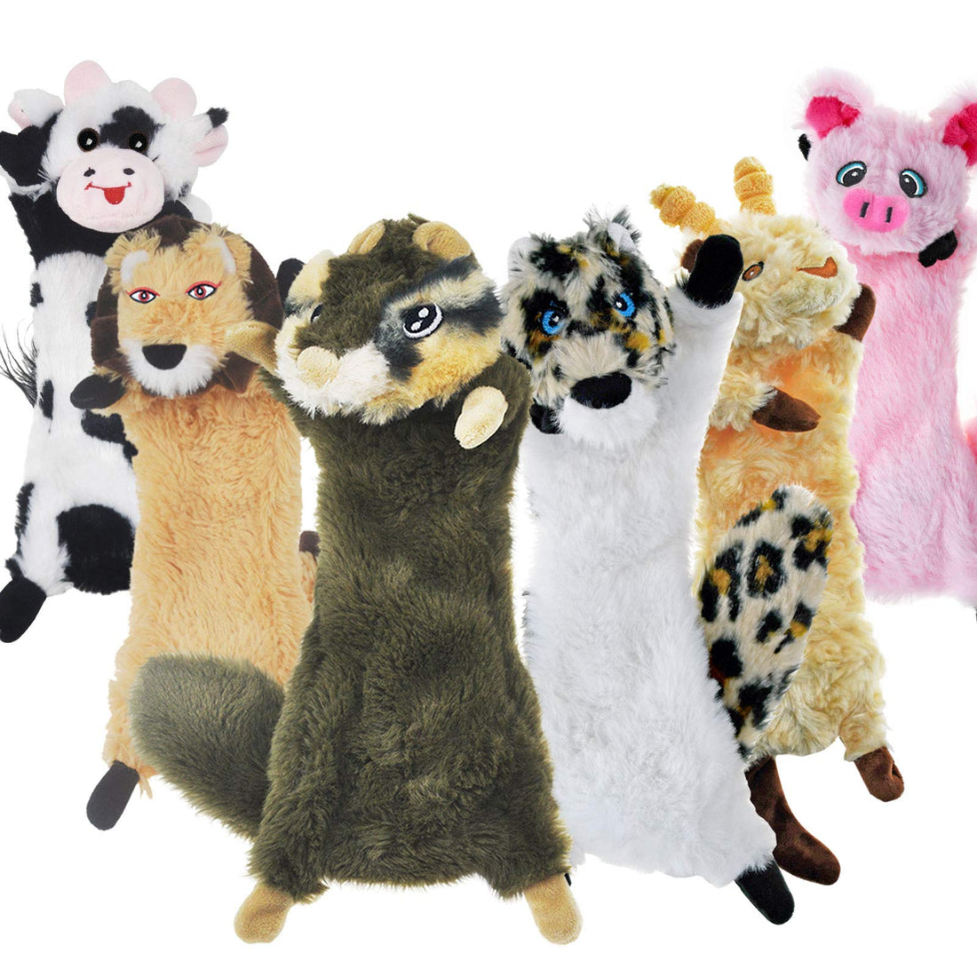 SHARLOVY Dog Squeaky Toy No Stuffing 6 Pack