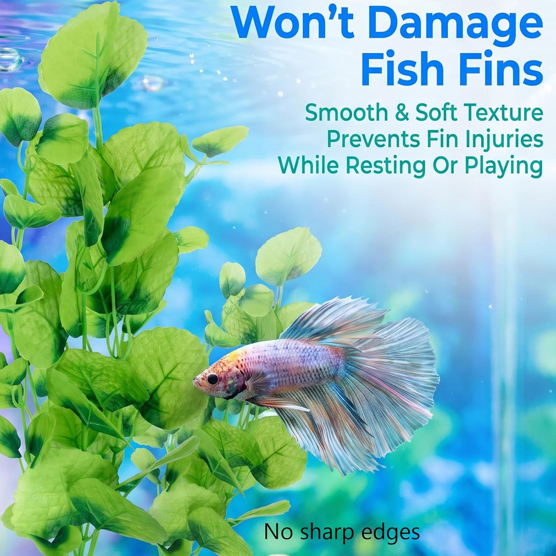2 Pack 14 Inch Silk Aquarium Plants for Small Tank for Betta Fish