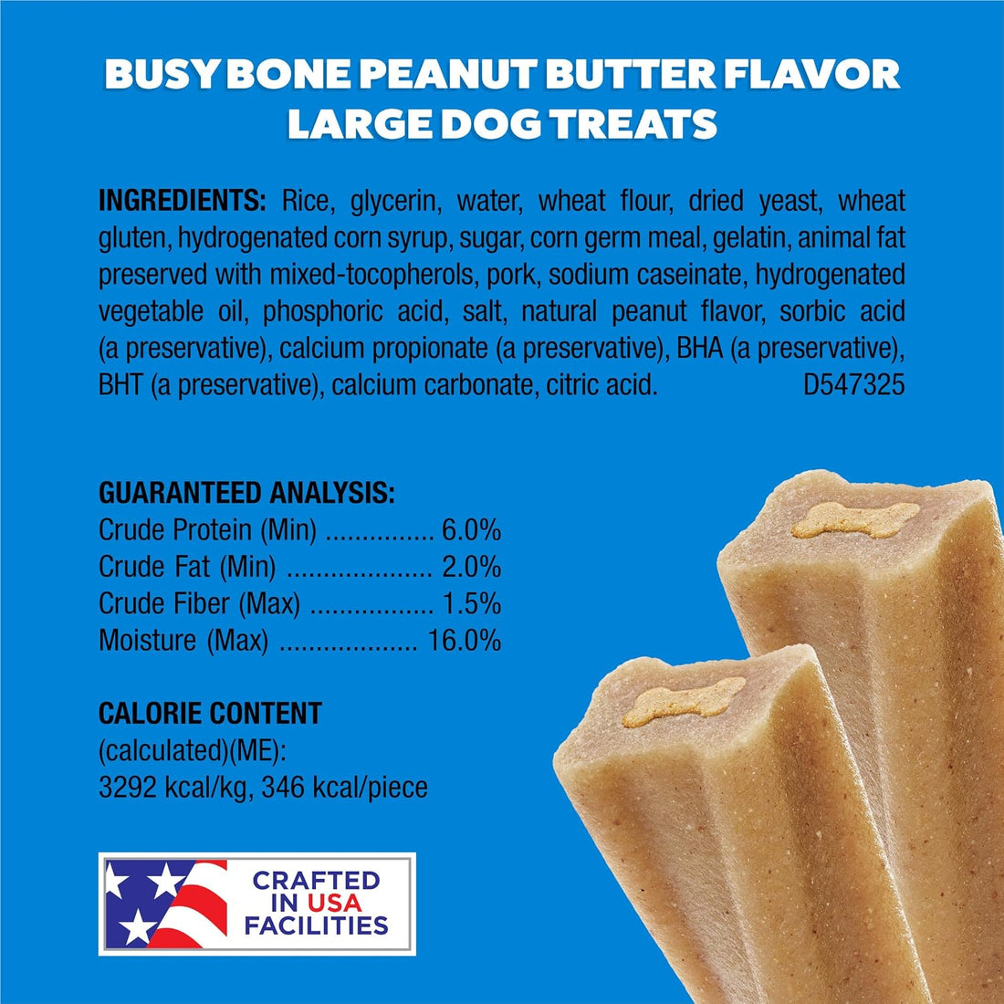 Purina Busy Bone Large Dog Chew Treats, Peanut Butter Flavor
