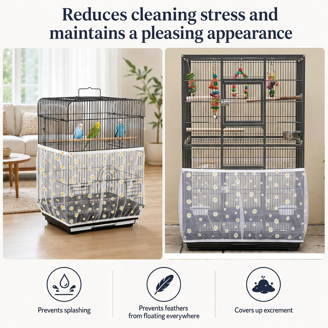 Large Bird Cage Cover With Drawstring