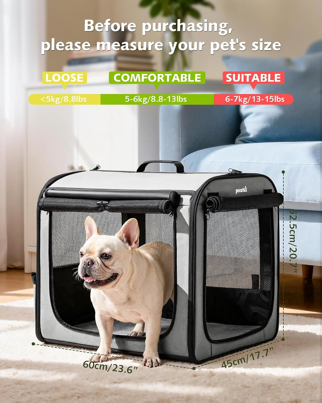 Dog Car Carrier Light Weight 24×17.7×20.5in