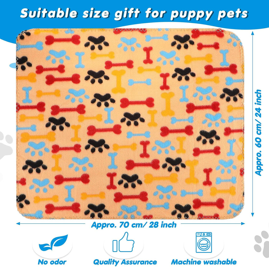 Chumia 28 Pcs Puppy Blanket Bulk Fleece Dog Blanket
