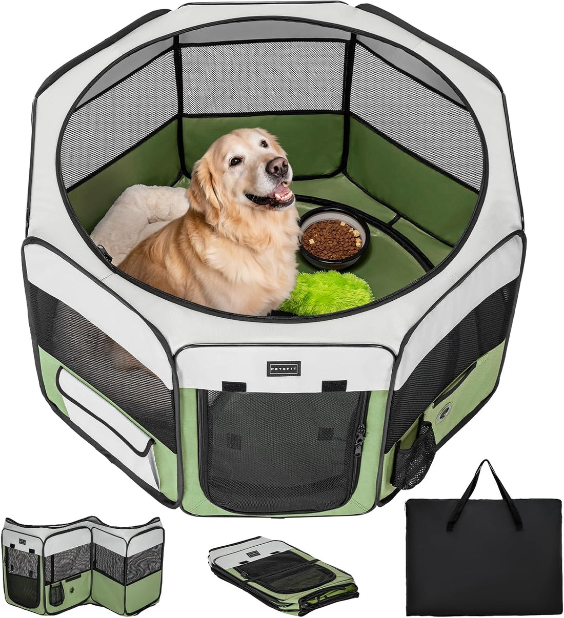 PETSFIT Portable Dog Playpen 36", Removable Waterproof Mat