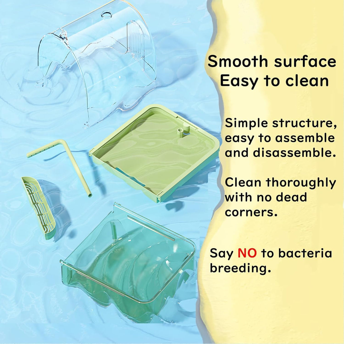 Bird Bath for Cage with Pump, Parrot Shower Bathtub Running Water