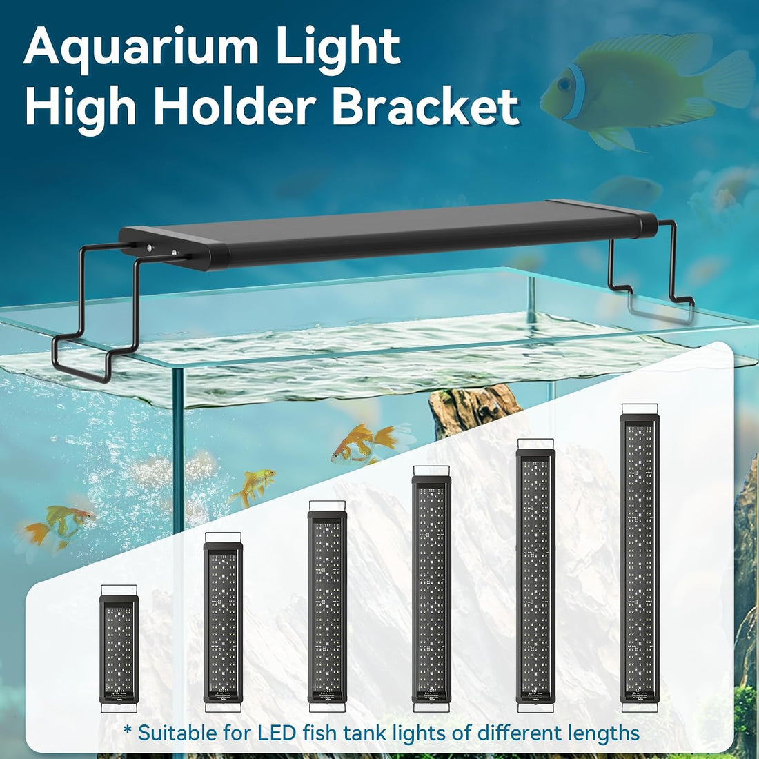 WooFog 2 Pcs Aquarium Light Riser for Rimmed/Rimless Tanks