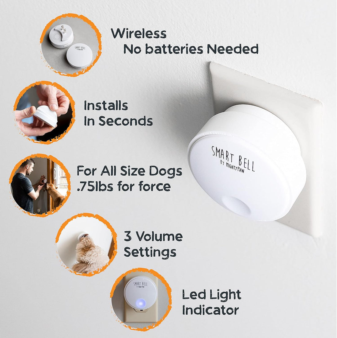 Mighty Paw Smart Bell 2.0 Dog Door Bell for Potty Training Dogs