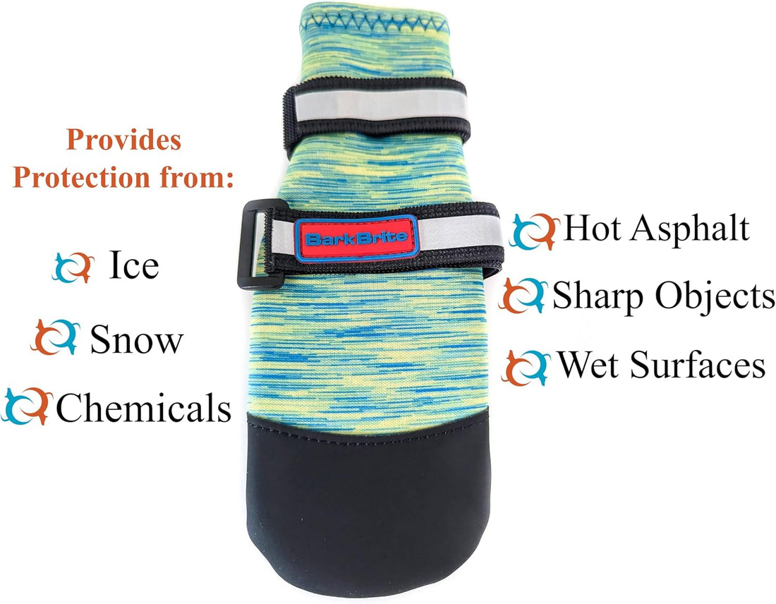 All Weather Neoprene Paw Protector Dog Boots with Reflective Straps