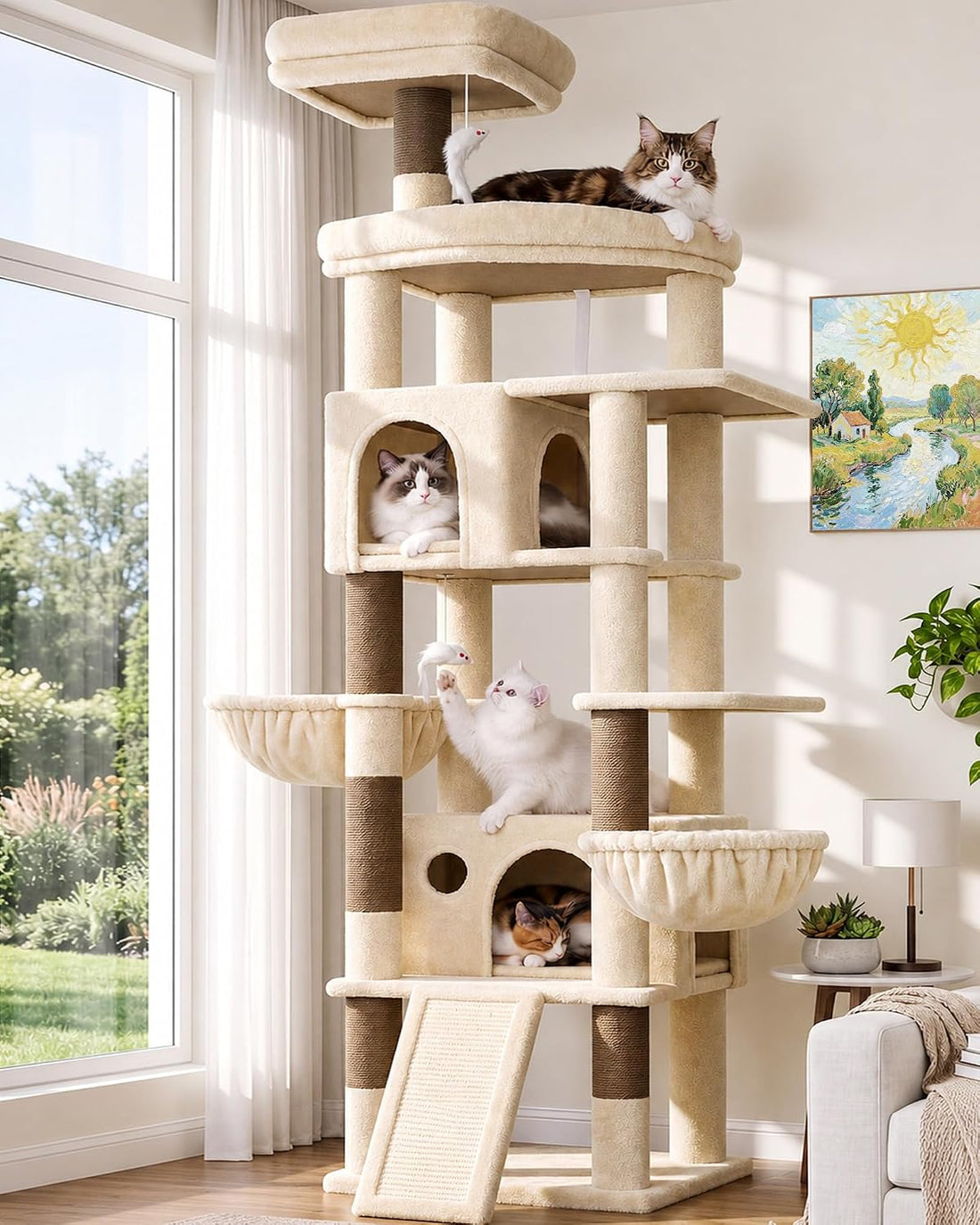 Globlazer Cat Tree for Large Adult Cats, Heavy Duty Indoor Cat Tower