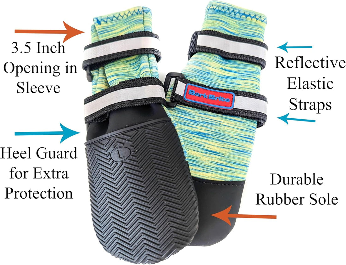 All Weather Neoprene Paw Protector Dog Boots with Reflective Straps