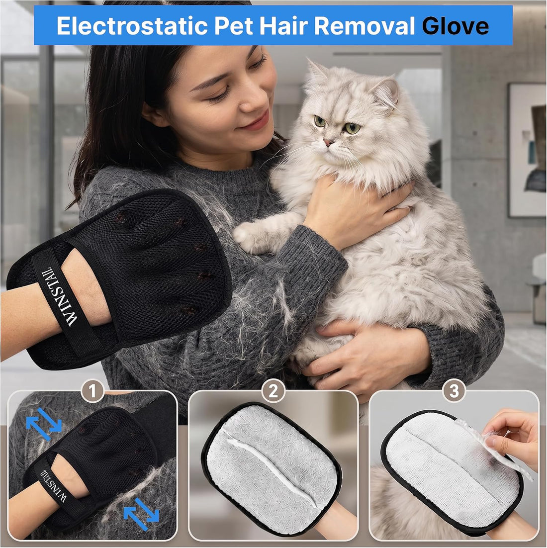 Pet Hair Removal Glove & Dog Brush for Shedding Bundle
